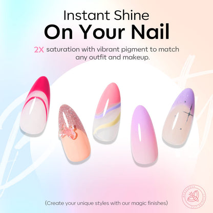 modelones 24PCS Gel Nail Polish Set, Fall Winter Cat Eye Shimmer Gel Polish Kit Soak Off with Glitter, Glossy and Matte Top Base Coat DIY Manicure at Home