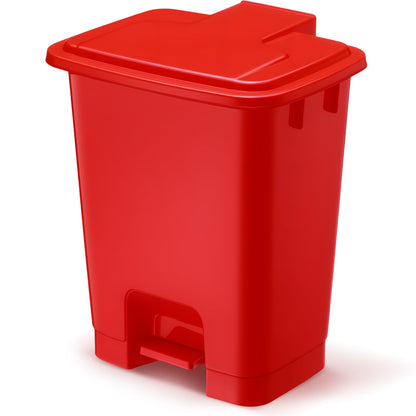 Yiyiring 1pcs 5 Gallon Red Step on Trash Can Hands-Free Waste Bin with Odor Control Lid Touchless Sanitary Use Garbage Can for Lab Dental Home Clinic Office