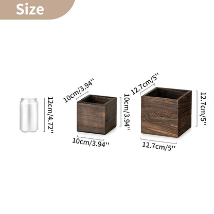 NUPTIO Wooden Box for Centerpiece Wedding: 12 Pcs Rustic Square Planter Box for Christmas Table Fall Decorations - 4×4" & 5×5" Small Wood Vases Flower Pots for Windowsill Home Garden Decor