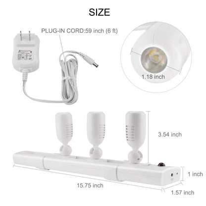 BIGLIGHT LED Track Light, Dimmable Accent Lighting with Rotatable Heads, Plug in Spotlight with Remote for Lighting up Kitchen Sink Cabinet Gallery Picture Bathroom Basement Artwork