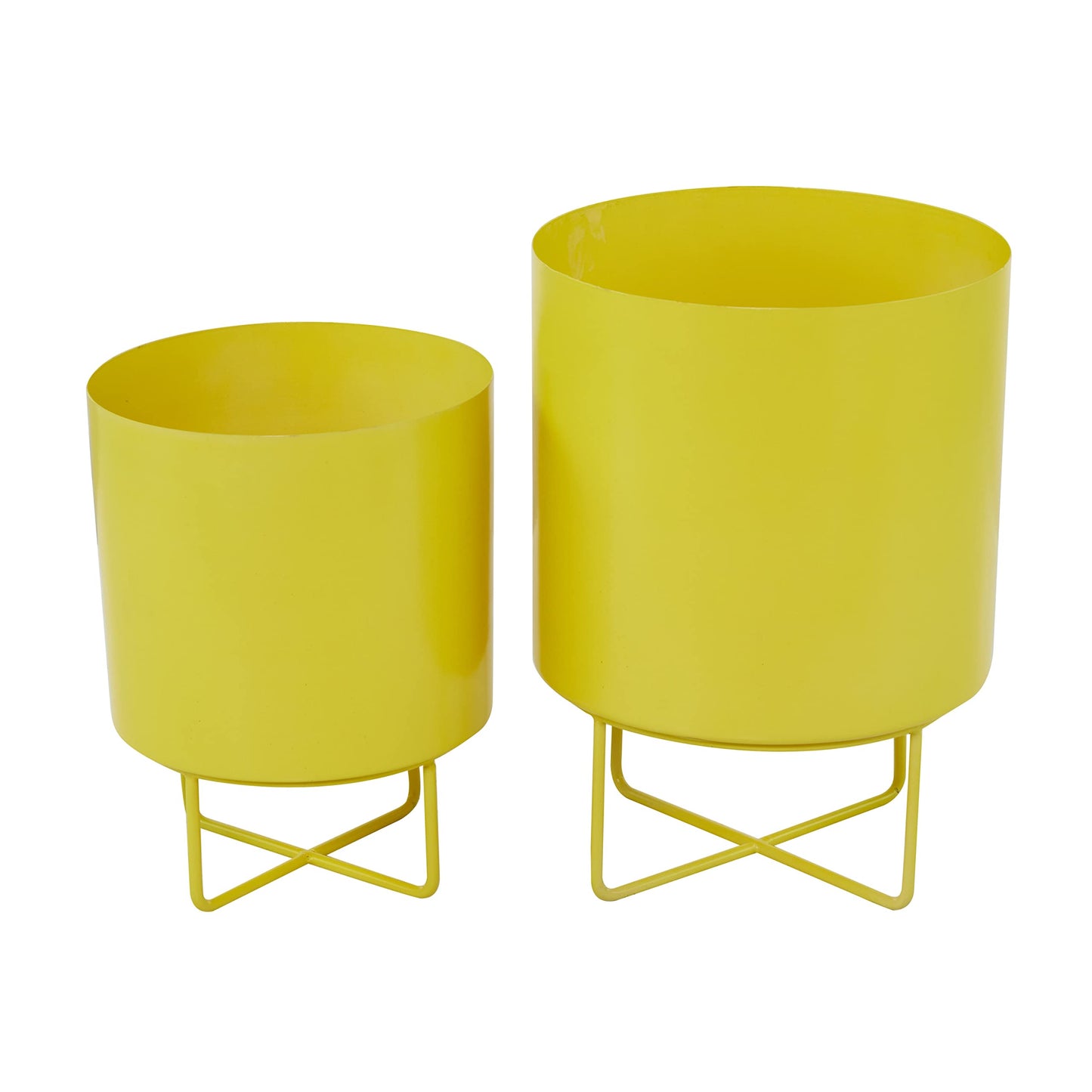 CosmoLiving by Cosmopolitan Metal Planter, Set of 2 16", 13"H, Yellow
