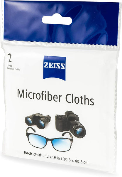 ZEISS MicroFiber Lens Cleaning Cloth (Pack of 2) JUMBO SIZE