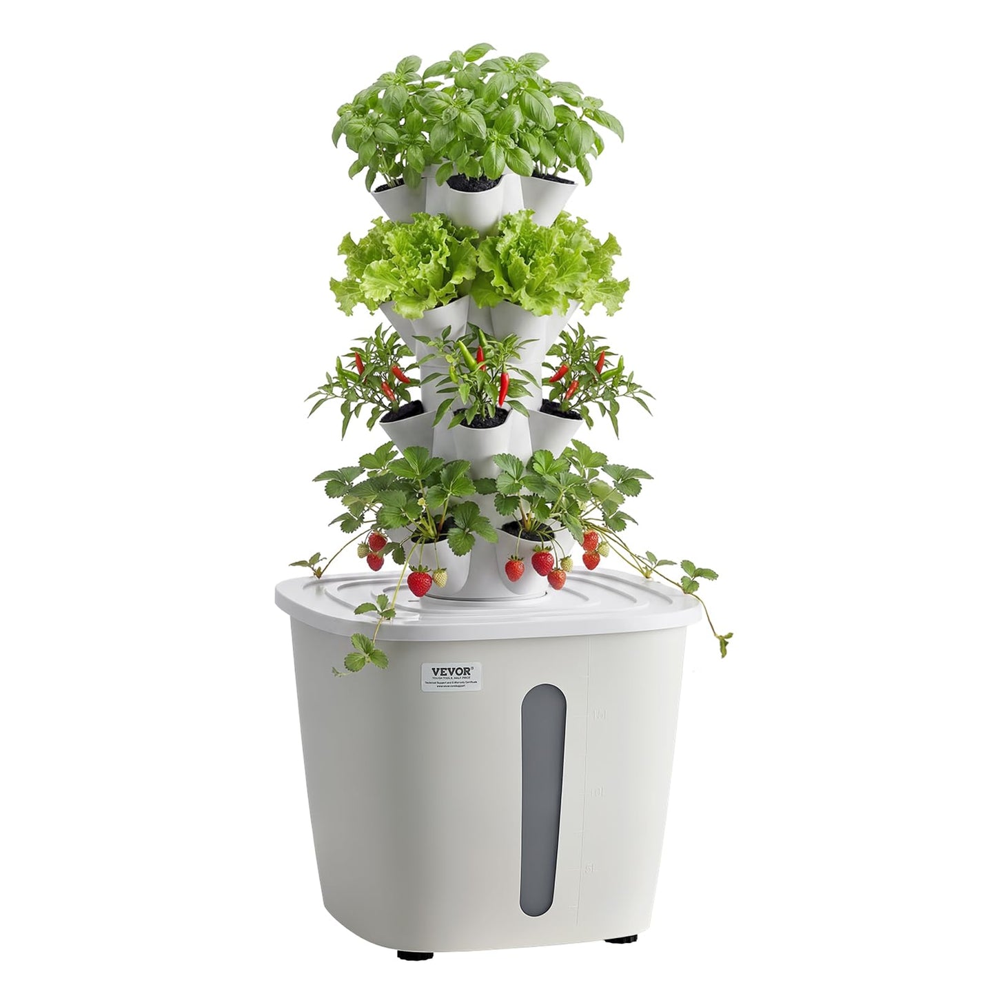 VEVOR Hydroponic Tower, 20 Pods 4 Tiers Hydroponics Growing System Kit, Vertical Home Hydronic Garden with 20L Water Tank & Pump, Planter Plants Germination Kit for Indoor Herbs, Fruits, Vegetables