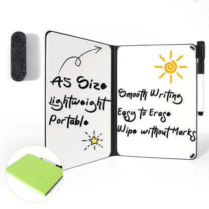 AGM Portable White Board Dry Erase, Double Sided Folding Whiteboards with Pen, Small Dry Erase Board for Study, Meeting, Doodling, Planning, Grass Green