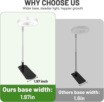 LBW Grow Light for Indoor Plants, Height Adjustable Plant Grow Lamp with Auto On/Off Timer 6/8/12/16H, 3 Colors,5 Dimmable Brightness, for Small Plants, White, 3 Packs