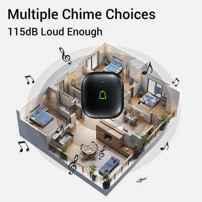 Doorkit Wireless Doorbell Door Bell Ringer Wireless IP66 Waterproof 1000Ft 32 Chimes 115dB 7 Volume Levels Mute Mode & LED Flash Doorbells for Home Kids Room Teachers Classroom Office