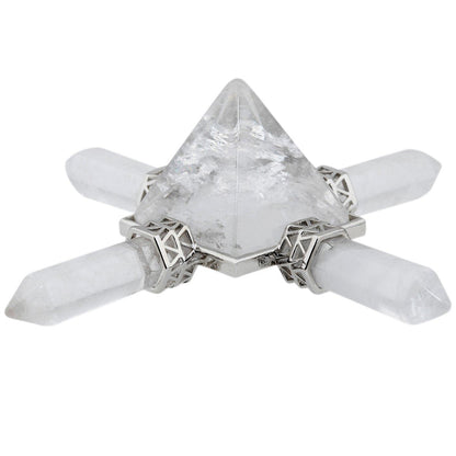 Rockcloud Pyramid Energy Generator, Reiki Chakra Healing Crystal Stone,Rock Quartz