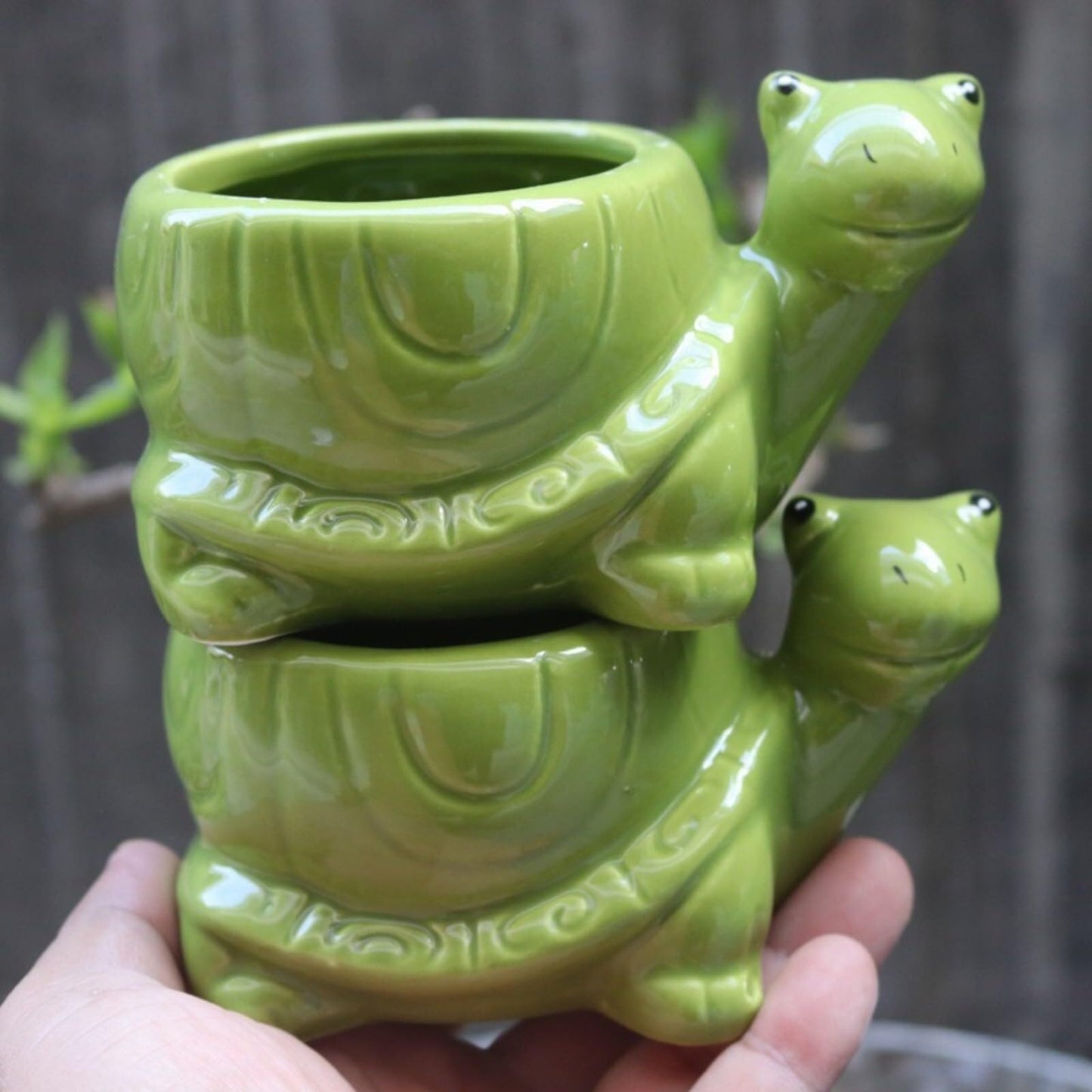 yeyo Elegant Creative Little Turtle Succulent Flower Pot Kindergarten Cute Animal Potted Plant for Balcony(Green)