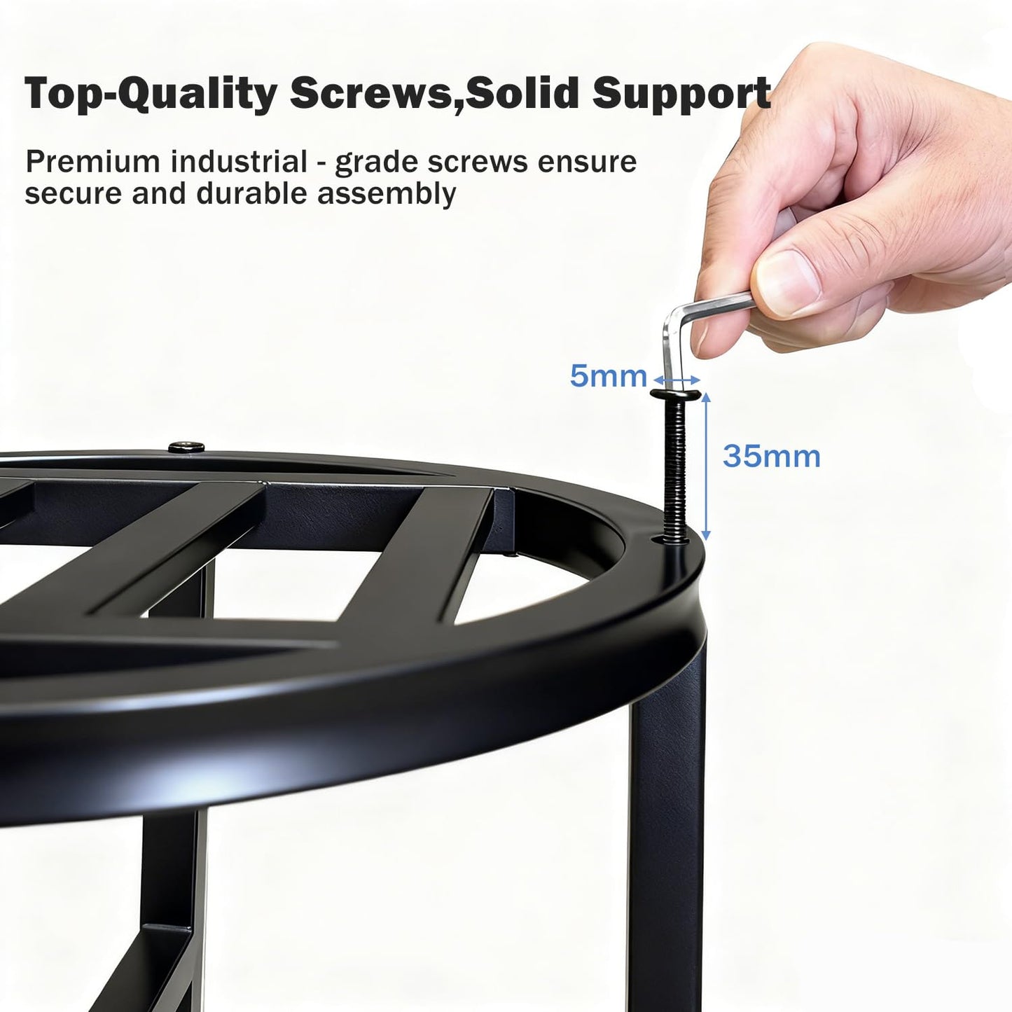 Hongsane Plant Stand Indoor Outdoor,13 Inch Round Metal Plant Stands Riser,Heavy Duty Wrought Iron Pedestal Holders for Large Flower Pot,Outside Rust-Proof Black Flower Display Shelf for Patio,2-Pack
