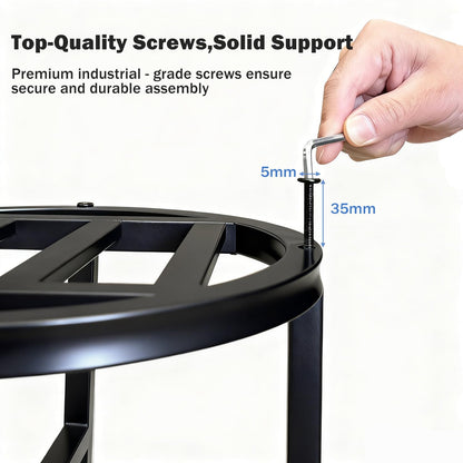 Hongsane Plant Stand Indoor Outdoor,13 Inch Round Metal Plant Stands Riser,Heavy Duty Wrought Iron Pedestal Holders for Large Flower Pot,Outside Rust-Proof Black Flower Display Shelf for Patio,2-Pack