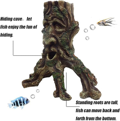 Tfwadmx Large Aquarium Driftwood Decaying Trunk Terrarium Resin Hollow Tree Root Log Ornament Decoration Fish Tank Hideouts Climbing Habitat Accessories for Bearded Dragon Snake Chameleon Reptile
