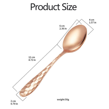 YOIHOJET 7" Pure Copper Spoon, 1 Count, Fashion Style, Flatware - Soup Spoons, 1 Piece, Copper Material