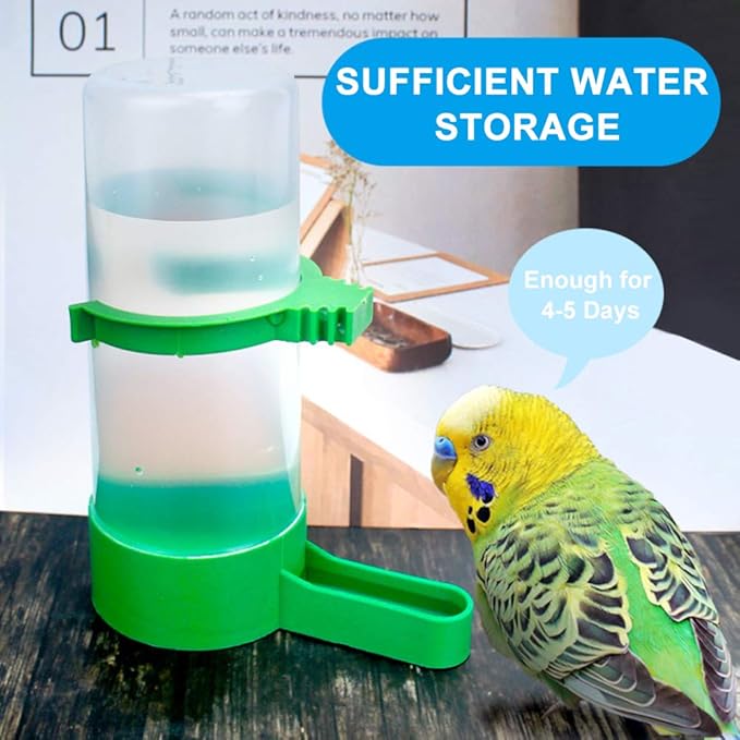 Bird Feeder, Bird Water Dispenser for Cage, XISTEST 2PCS Automatic Bird Water Feeder with 1PCS Food Feeder for Cage Pet Parrot Budgie Lovebirds Cockatiel (2pcs 140ml + 1pcs 150ml)