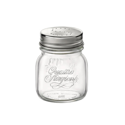 Bormioli Rocco 357760CBD021990 Quattro Stagioni Jar with Salt & Pepper Stainless Lid - Sleeve of 2, 5 oz, Clear