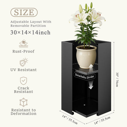 Baotree Metal Planter Box for Outdoor, Garden Planter Spliced Flower Pot with with Removable Insert Shelf, Rust Resistant for Indoor Outdoor Patio Porch Commercial Residential-30 x 14" x 14"