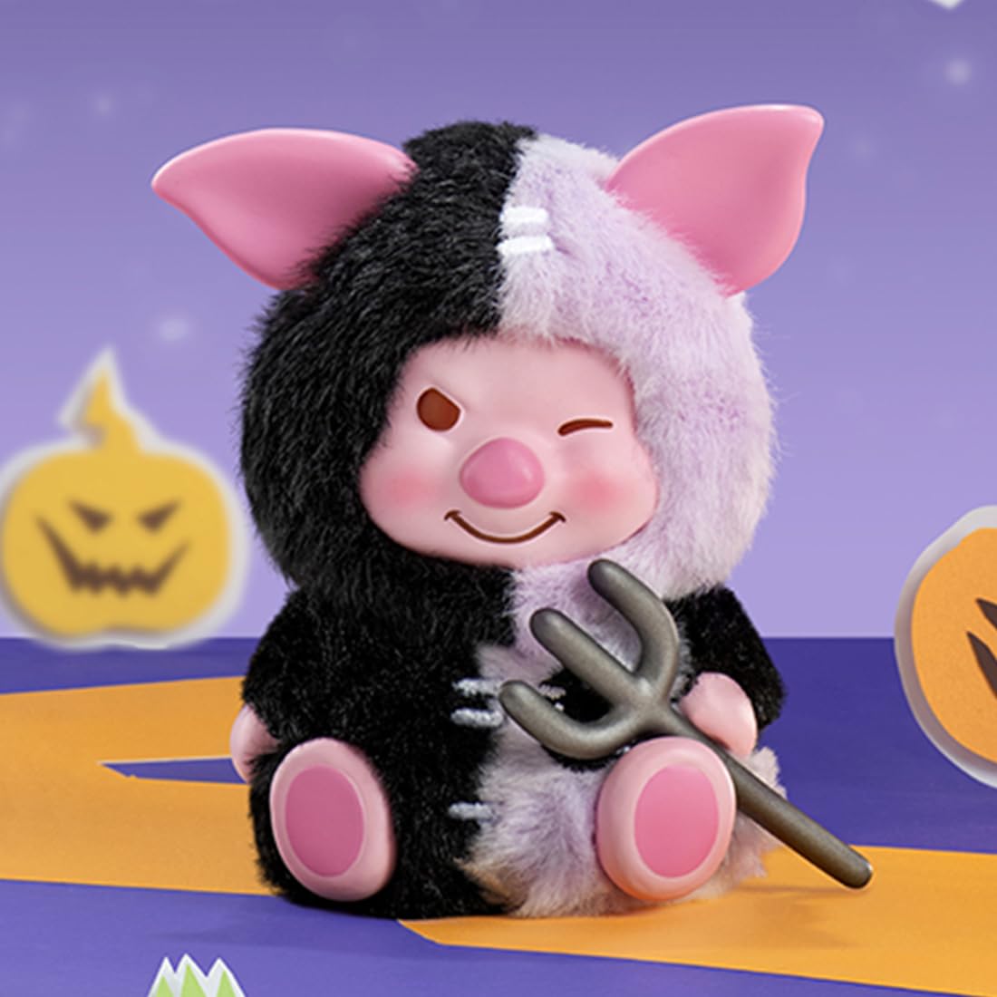 MINISO Disney Winnie The Pooh Pumpkin Night Pocket Monster Blind Box Figurine - Surprise Collectible Vinyl Figures, Cute Autumn Halloween Collectible for Home Decor, Gifts, Display (Single Box)
