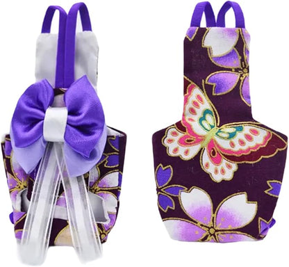 Bird Flight Suits Diapers, Parrot Flight Suits Diapers for Monk Parakeets, Cockatiels Flight Suits, Parrot Clothes, Bird Training Nappy Suit Liners Clothes (M, Purple-A)