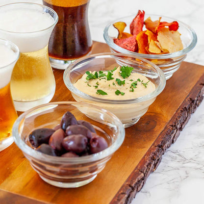 Restaurantware 5 Ounce Small Glass Bowls 6 Dishwasher-Safe Glass Prep Bowls - Strata Lead-Free Clear Glass Prep Dishes For Spices Condiments Or Ingredients