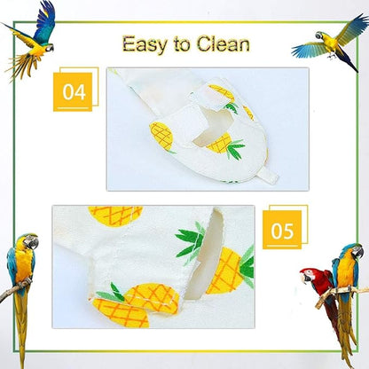 Diaper Flight Suite Liners for Birds Protective Nappy with Waterproof Inner Layer Cute Urine Wet Suit for Parrot Macaw African Budgies Conure Monk Parakeet (M,Pink)