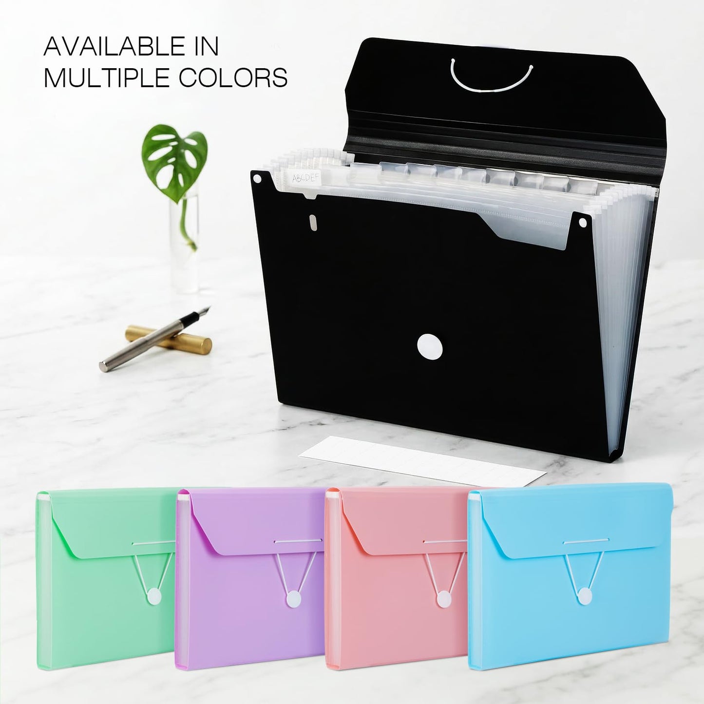 Comix Accordion File Organizer, 13 Pocket, Pink