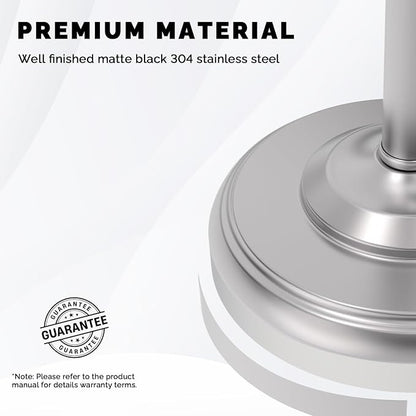 Toilet Paper Holder Stand, Brushed Nickel Toilet Paper Holder Free Standing, Post Pivoting Design & Stable Weighted Base SUS304 Stainless Steel for Bathroom(Mega Roll)