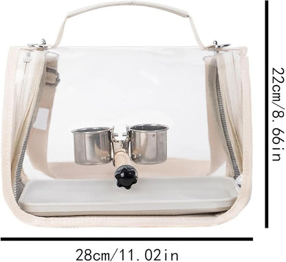 Breathable Bird Backpack, Transparent Travel Carrier, with Perch Stand, 35cm Ventilated Pet Bag with Clear Window Design, Bird Transport with Portable Style, Pet Carrier for Outdoor Travel Camping