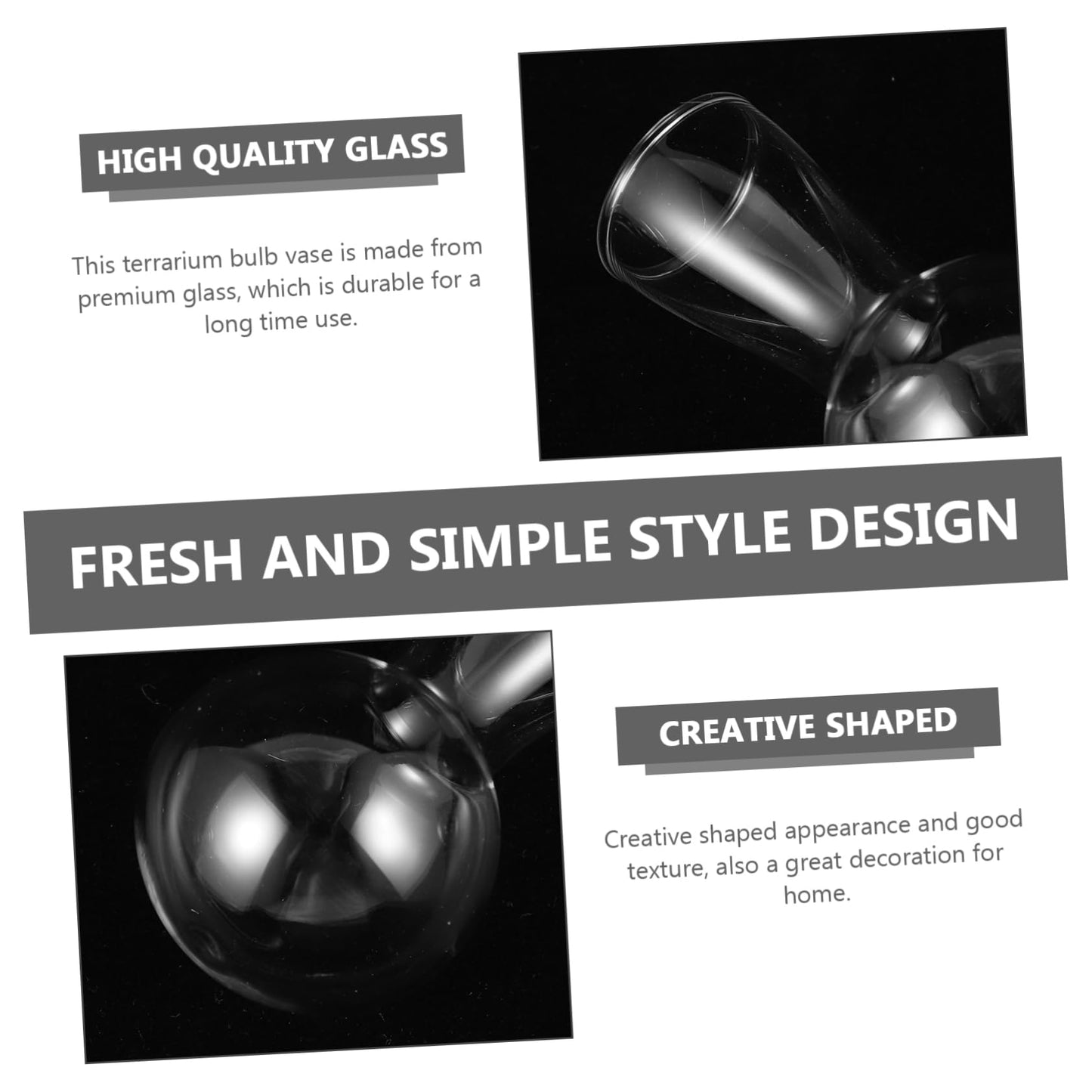 IWOWHERO Unique Plant Terrarium Creative Glass Vase Bulb for Decorative Home Office