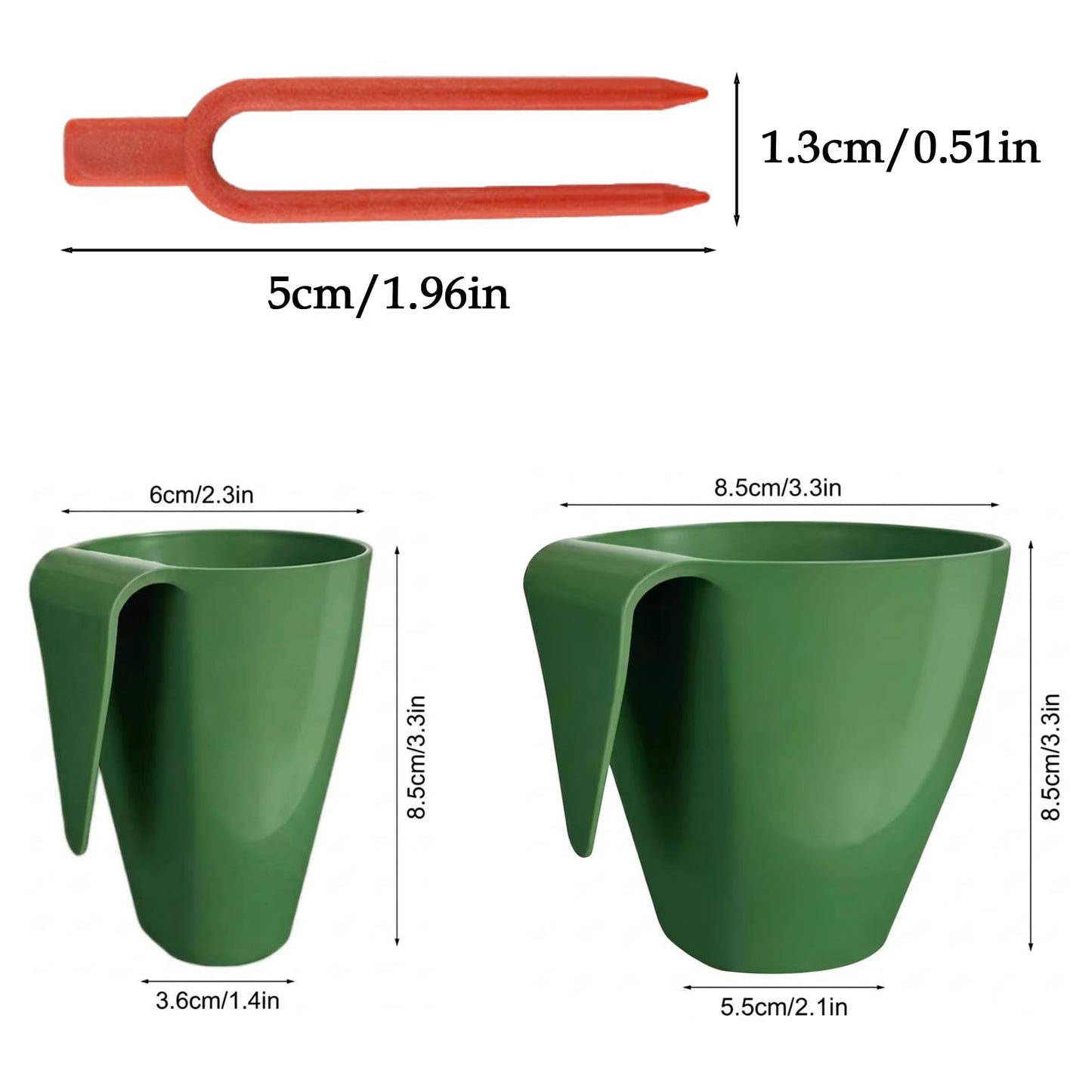 Strawberry Rooting Cup Kit with 20 Forks, Strawberry Propagation Cups, Space-Saving Hanging Design, Plastic Planter for Garden, Greenhouse, and Balcony (Large,green20pc)