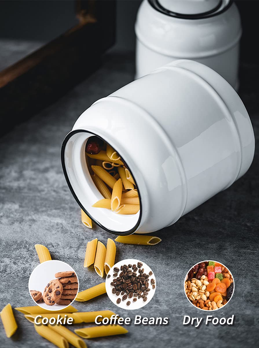COCOYA 9cup/72oz Ceramic Jar with Airtight Lids (White)