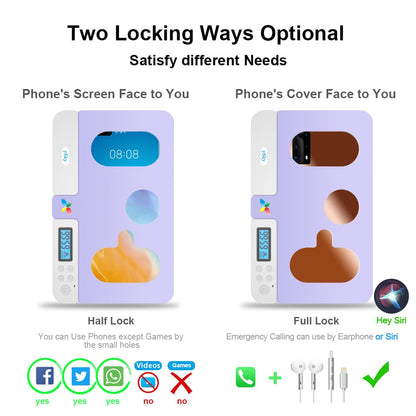 ySky Portable Phone Lock Box with Timer for iPhone and Android Phones, Self-Control Timed Phone Jail Locker to Help Kids,Students, Adults Focus Back, Unplug from Phones Boost Your Mental Wellness