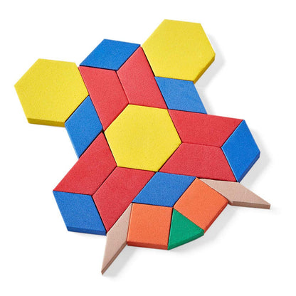 hand2mind Foam Pattern Blocks Set, Geometric Manipulatives and Sorting Shapes for Preschool and Kindergarten, Set of 250
