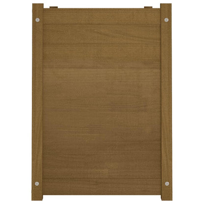 Foknhdi Honey Brown Large 39.4 x 39.4 x 27.6 in Solid Pine Garden Planter Box Raised Square Outdoor Wood Bed for Patio Balcony Backyard Vegetables Flowers