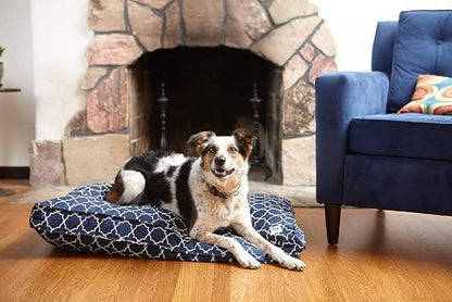 Molly Mutt Sheepy Wool-Filled Crate Pad, GOTS-Certified 100% Organic Cotton Canvas Cover with Soft 100% Natural Wool Insert, Ideal for Dog Bed or Kennel, Rocketman, 30" x 21" x 2.5"