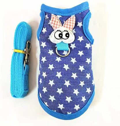 Small Animals Harness Warm Hamster Clothes Blue Guinea Pig Harness and Leash Set Small Pets Outfits for Mouse Rats Hedgehog Squirrel and Small Breeds,S