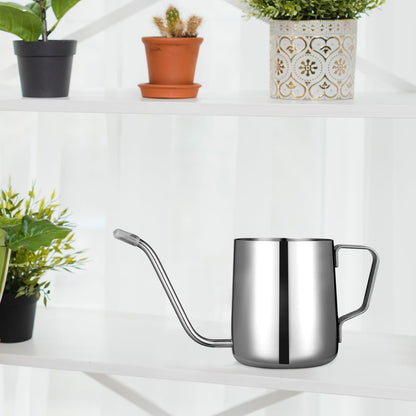 Small Watering Can Indoor Plants - 12 oz Mini Metal Watering Can with Long Spout Rust-Proof Stainless Steel Tiny Watering Pot for Small Indoor Plants Home & Office