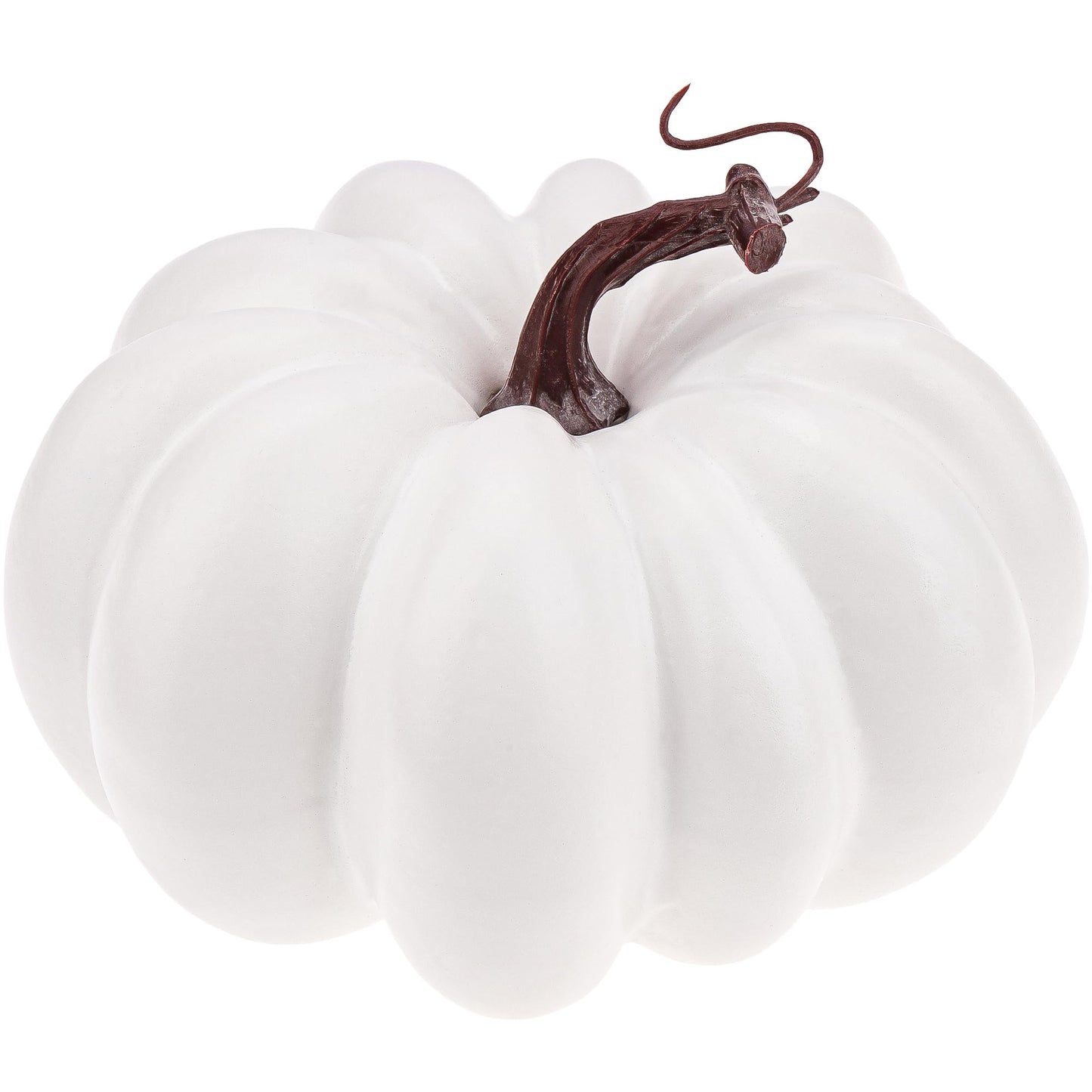 Meiwlong 6.7 Inch White Artificial Pumpkins for Decorating,Carvable Foam Pumpkin for DIY Crafts,Fall Home Decorations,Plastic Pumpkins for Thanksgiving Halloween Table Centerpiece Decor