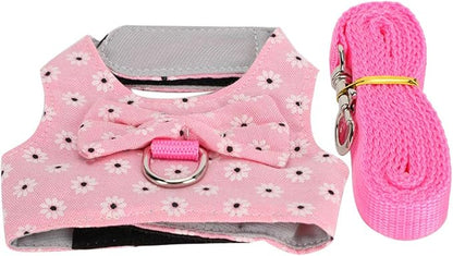 GLOGLOW Small Pet Leash Vest, Soft Fabric Rabbit Harness and Guinea Pig Carrier for Small Pets with Adjustable Straps, Great for Indoor and Outdoor Activities (M)