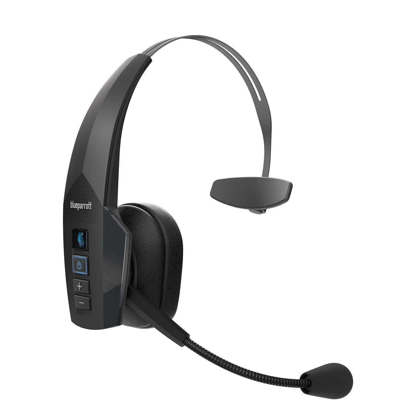 BlueParrott B350-XT Mono Bluetooth Wireless Headphones 96% Noise Canceling Over Head Trucker Headset with Mic, Adjustable Lightweight Headband, IP54-Rated Protection, 24 hrs. Talk Time, Black
