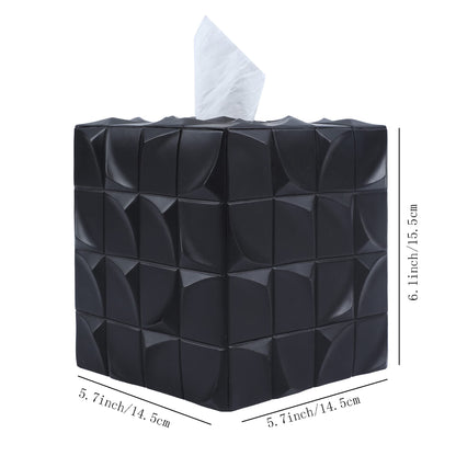 Hymmah Modern Square Tissue Box Cover Holder,Bathroom Accessories Decor Unique Design Tissue Box Cover for Bathroom Vanity Counter Tops Also Great for Bedrooms and Living Rooms