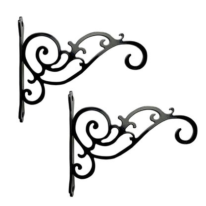 N+A Sunshine Iron Metal Hanging Planter Bracket, 2 Pack Wall Hooks for Hanging Birds Feeders, Latern, Wind Chimes, Coat, Decorative Indoor Outdoor (Black)