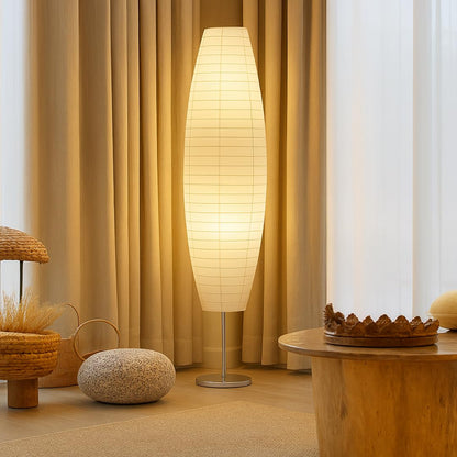 LIGHTACCENTS Paper Floor Lamp Set of 2, 59" Tall Modern Standing Lamps for Living Room, Bedroom, Dorm, Apartment, Asian Style Rice Paper Shade Lantern Lights, 2-Pack