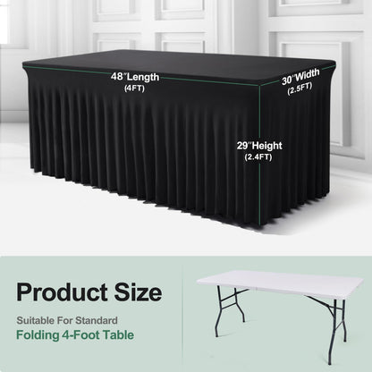 BDDC One-Piece Spandex Table Cover Skirt for 4FT Rectangle Tables