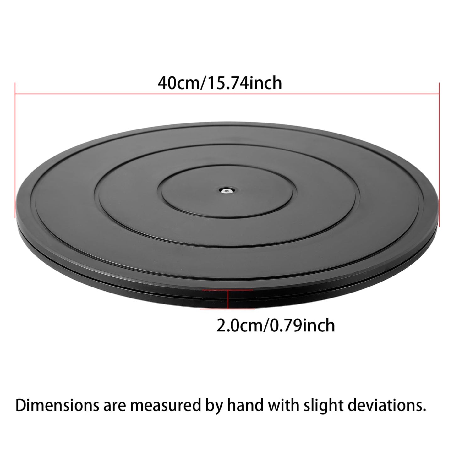 Qiaoxingai 1 Pack 16 Inch Lazy Susan Turntable Heavy Duty Black Rotating Platform Smooth 360 Swivel for Tabletop, Monitor, Crafts, and TV