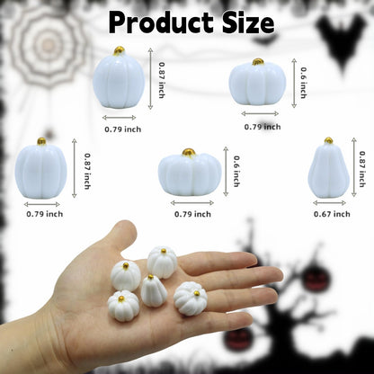 DoubleWood Mini Pumpkins for Crafts, 60Pcs Decorative Miniature Pumpkin, Little Fake Pumpkin, White Pumpkins for Fall Decor, Halloween, Thanksgiving, Vase Filler (60, White)