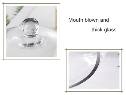 Handmade Glass Cloche, Thick & Sturdy, Dia 6"xH 12", For Terrarium, Plants, Trinkets, Cakes, Figurines, LED Light String, Candle. Cloche Glass Dome, Bell Jar Display Case (1, 6"x12")