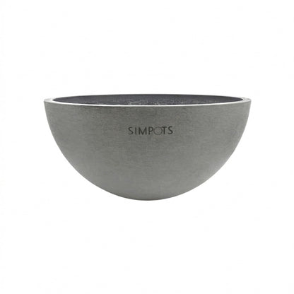 ONE ART Luxury Planters Hand-Finished Modern Design Durable Frost-Proof Indoor & Outdoor Use, Ideal for Desk, Garden, Conference Room, Office, Patio (Gray)