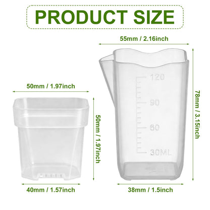 12 Pack 2" Small Self Watering Pots for Indoor Plants Mini Clear Plastic Planters with Water Level and Drainage Holes with Plant Labels and Wick Cord for Succulents, Propagation, and African Violet