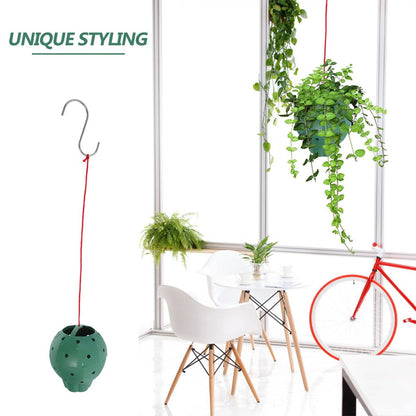 NUOBESTY 5pcs Slotted Strawberry Jar Planter Pots for Succulents and Orchids, Plastic Hanging Garden Plant Containers with Side Openings for Propagation and Outdoor Use