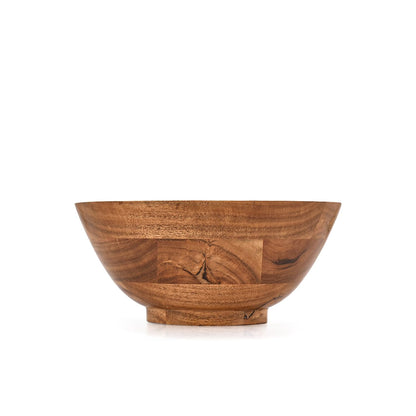 Mahasu Acacia Wood Round Shaped Serving Bowl For Fruit,Dessert Platter Centerpiece Dining Living Room Home Kitchen Décor (9" x 9" x 4")