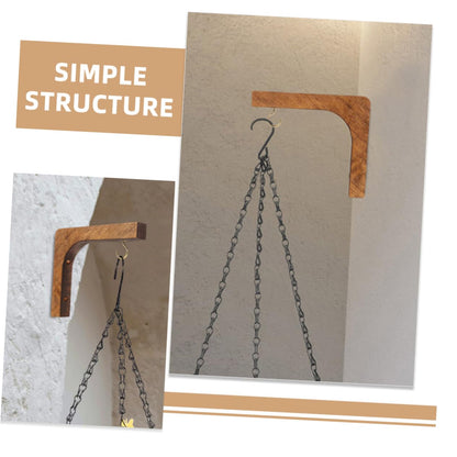 UKCOCO Wooden Plant Hangers for Indoor and Outdoor Use 2-Piece Wall Mounted Hooks for Hanging Plants Heavy Duty Support
